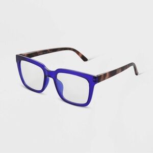 Women’s Tortoise Print Gloss Plastic Square Blue Light Filtering Glasses 👓